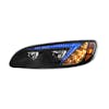 Peterbilt 386 387 Blackout LED Headlight With RGB Position Light Bar Driver  Blue