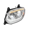 International LT Chrome LED Headlight With Sequential Turn Signal Driver  Front On