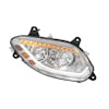 International LT Chrome LED Headlight With Sequential Turn Signal Passenger On