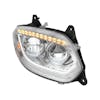 International LT Chrome LED Headlight With Sequential Turn Signal Passenger Front On