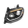 International LT Blackout LED Headlight With Sequential Turn Signal Driver Front On