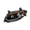 International LT Blackout LED Headlight With Sequential Turn Signal Driver Side On