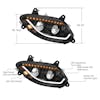 International LT Blackout LED Headlight With Sequential Turn Signal Passenger Dimensions