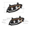 International LT Blackout LED Headlight With Sequential Turn Signal Driver Dimensions