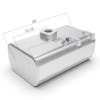 GMC C7500 Aluminum Replacement 54 Gallon Semi Center Fill Fuel Tank - dimensions