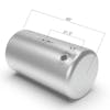 Peterbilt Aluminum Replacement 100 Gallon Fuel Tank Rear Fill -  driver dimensions