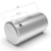 Peterbilt Aluminum Replacement 100 Gallon Fuel Tank Rear Fill - passenger dimensions
