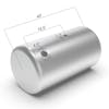 Peterbilt Aluminum Replacement 100 Gallon Fuel Tank 2007 & Newer - driver dimensions