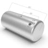 Peterbilt Aluminum Replacement 125 Gallon Fuel Tank 2007 & Newer - driver dimensions