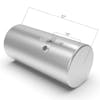 Volvo Mack Aluminum Replacement 120 Gallon Fuel Tank - driver dimensions