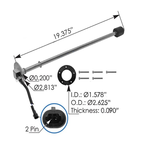 Freightliner Fuel Sender Kit A2268359000-Dimensions