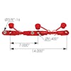 Overmolded Battery Cable Harness 2/0 14" BC207M3BWS 849584 859584 - red dimensions