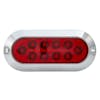 10 LED 6" Oval Red STT Light By Maxxima -Red/Chrome