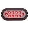 10 LED 6" Oval Red STT Light By Maxxima - Clear Red/ Black