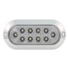 10 LED 6" Oval Red STT Light By Maxxima - Clear/Chrome