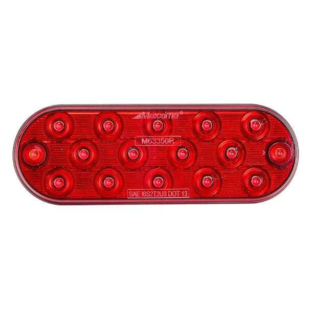 14 LED 6" Ultra Thin Oval Red STT Light By Maxxima Default