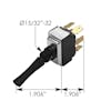Kenworth Toggle Switch K301378 K301-378 K301387 K301-387 Dimensions