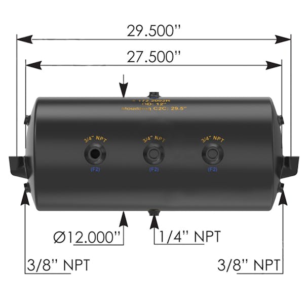 Universal Trailer Air Tank 2002R 11216