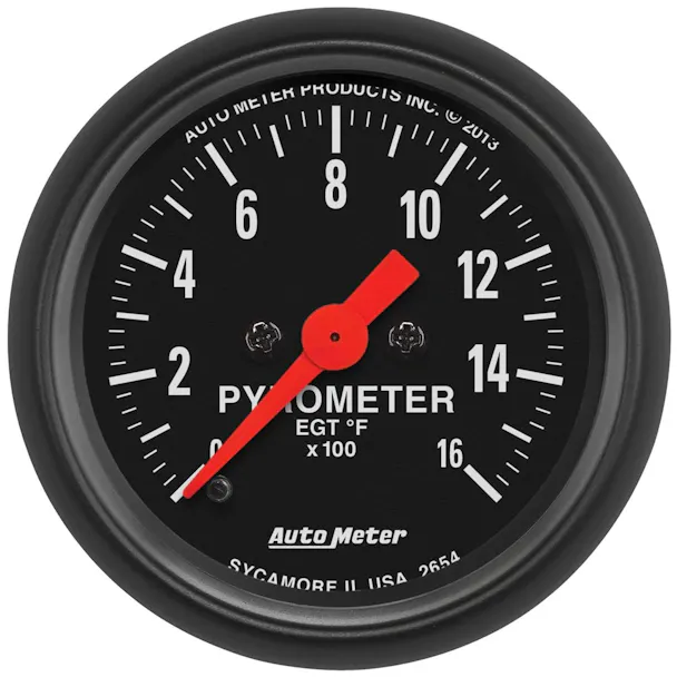 Autometer Carbon Fiber Series 2-1/16'' Pyrometer EGT 0-1600°F Gauge (4744) main image 1