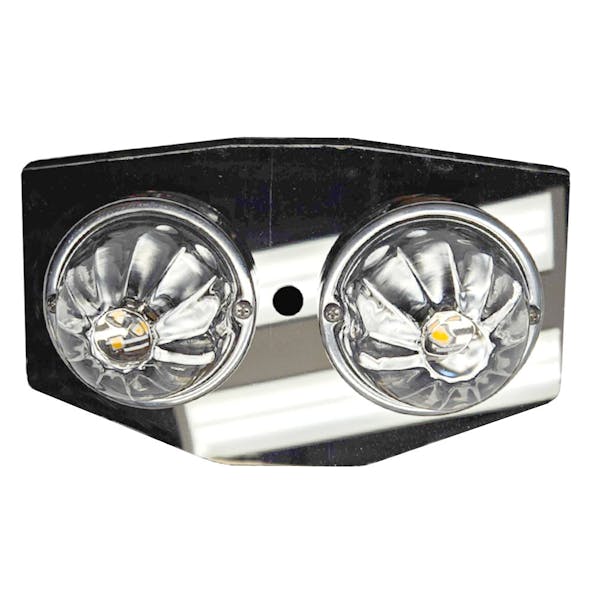 Freightliner FLC Cab Dome Light Bracket with 2 Watermelon Light Holes - unlit