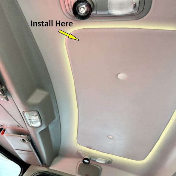 Peterbilt 389 388 387 386 Center Cab Roof Panel with 5 Watermelon Light Holes - roof