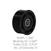 Kenworth Peterbilt Continental Elite Pulley 49113 3934822 3281583 Dimensions View 2
