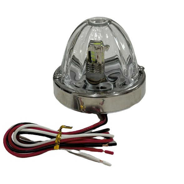 Watermelon Clear Glass Lens Flush Mount 1157 Bulb Kit top - Wires