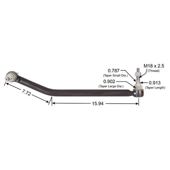 GM Drag Link Assembly 15943453 15790152 Dimensions