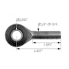  Peterbilt Male Rod End J2127014 J21270-Measurements 