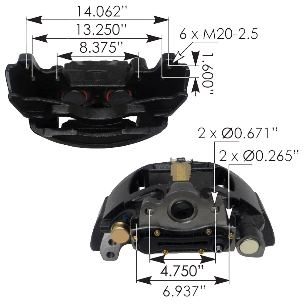 Bendix ADB22X Air Disc Brake Caliper With Carrier K113887X 802984