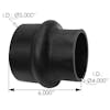 6" Kenworth W900 EPDM Reducer Rubber Elbow Hose 50R40 K12322 1AAA51 (45525)