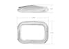 Chrome Rectangular Light Bezel With Visor - dimensions