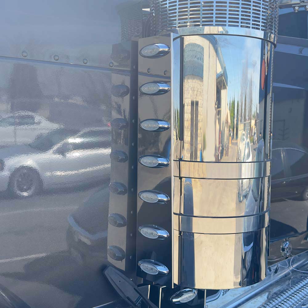 Peterbilt 589 Front Air Cleaner Light Bars By Valley Chrome