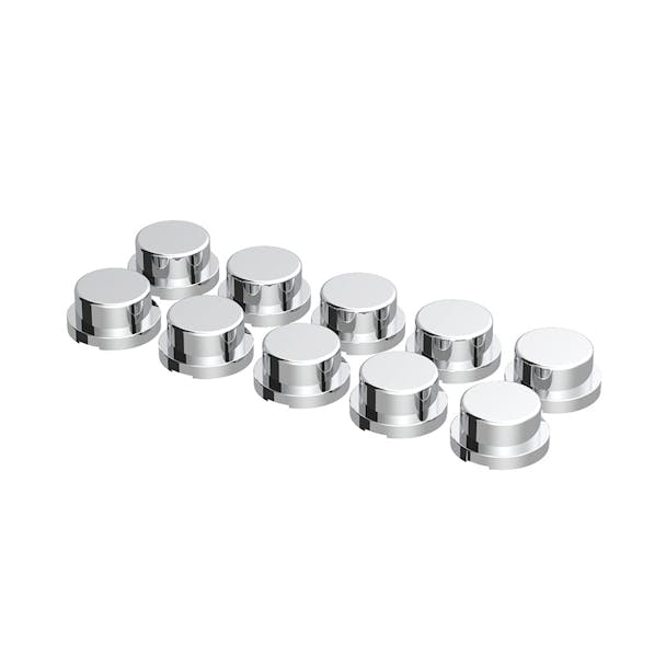 Chrome Plastic Push On Flat Top Nut Covers Default