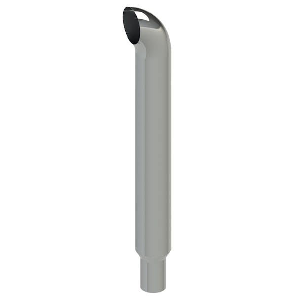 Lincoln Chrome Curved Exhaust Stack With Extended OD Bottom Default