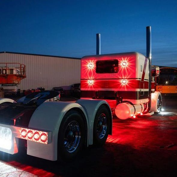 Watermelon Clear Glass Lens Flush Mount 1156 Bulb Kit top - Red Back Cab Mounted Wide