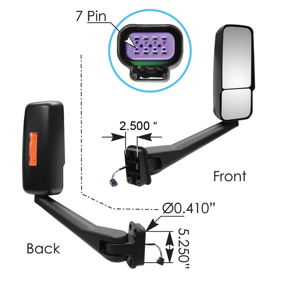 Chevrolet GMC Heated & Motorized Mirror Assembly With Marker
