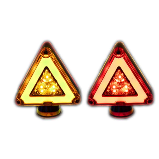 Double Face Triangle LED Lights Amber Front Red Back default