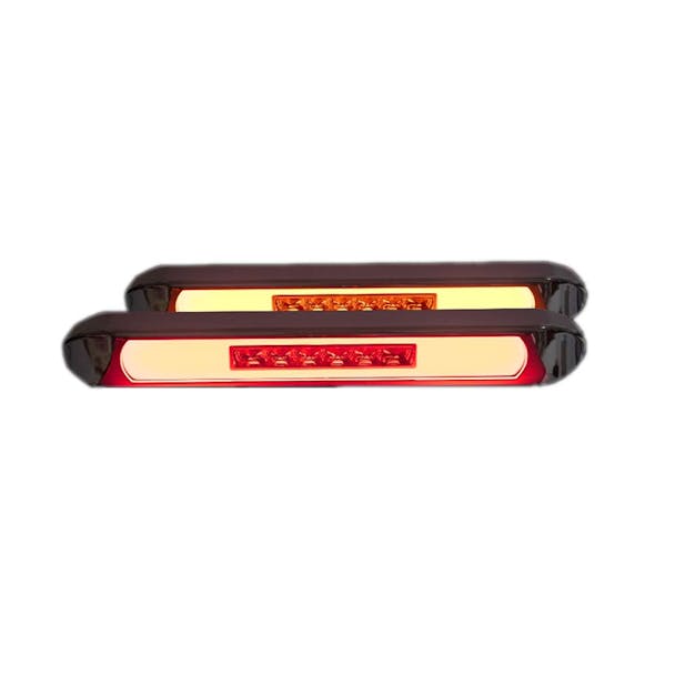 Double Face STT LED Glo Light Bar Amber Front Red Back 3.5"