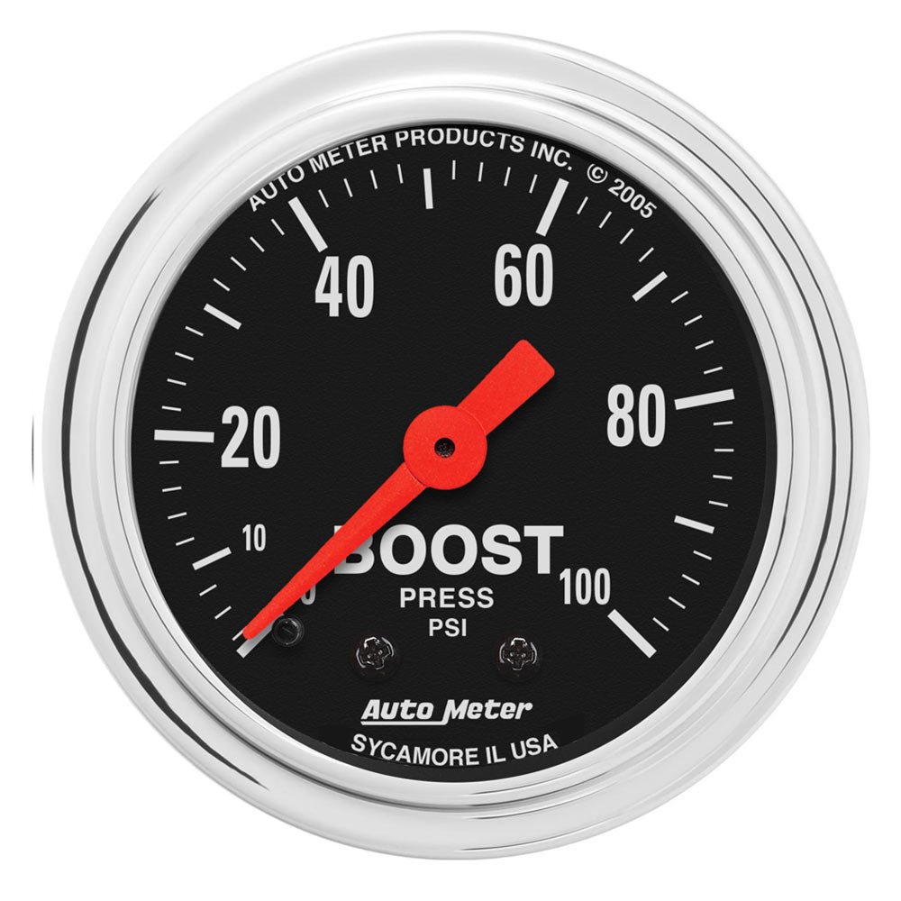 Auto Meter 5702 Phantom 2-1/16" 0-15 PSI Mechanical Boost Gauge – Analog White Face