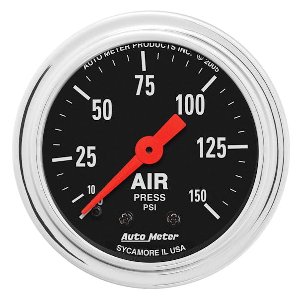 AutoMeter 2 1/16" Chrome Mechanical Air Pressure Gauge 0-150 PSI