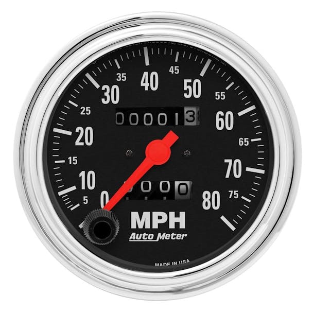 AutoMeter 3 3/8" Chrome Mechanical Speedometer Gauge 80MPH
