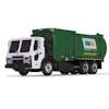 Mack LR Waste Management Truck With McNeilus Side Loader Replica 1/87 Scale front