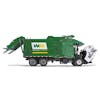 Mack LR Waste Management Truck With McNeilus Meridian Front Loader And Trash Bin Replica 1/34 Scale side