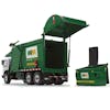 Mack TerraPro Waste Management Truck With Wittke Front Refuse Loader And Bin Design Replica 1/34 Scale rear