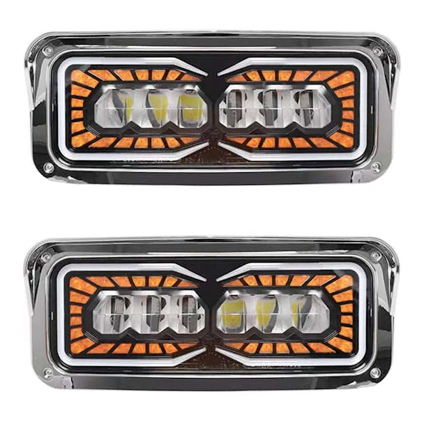 Freightliner Classic Blackout Horizon Series DRL LED Headlight Assembly - Both, Driver & Passenger Sides