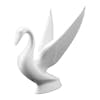 Matte White Swan Hood Ornament By Grand General - Front Angled View