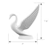 Matte White Swan Hood Ornament By Grand General - Dimensions (7 1/8" H x 4" W)