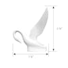 Original Matte White Swan Hood Ornament By Grand General - Dimensions
