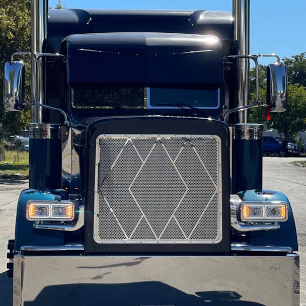 Black Truck Stainless-Steel-3D-Diamond-Grille-Mounted-Front